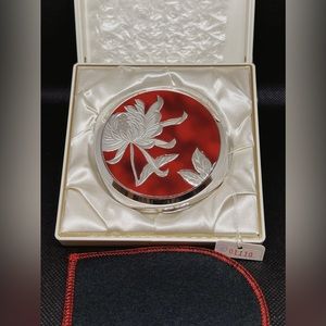 [SOLD] Japan Vintage Red Compact Powder Mirror with Celluloid Box Crown Brand